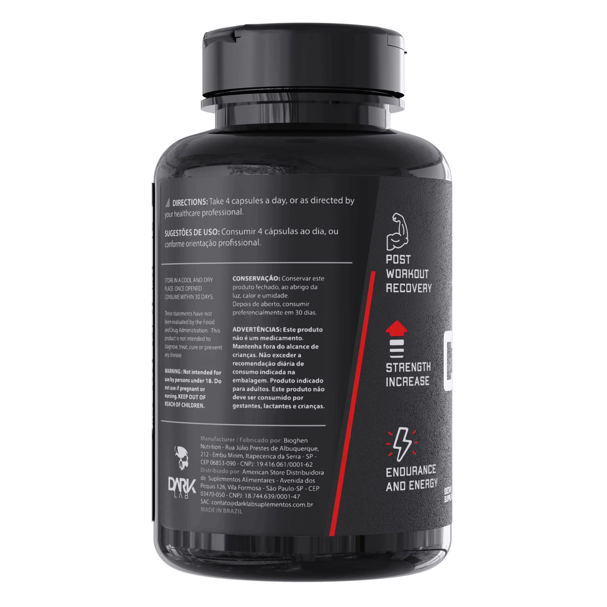 Creatina em Cápsula Dark lab 120 Caps - Imagem 3